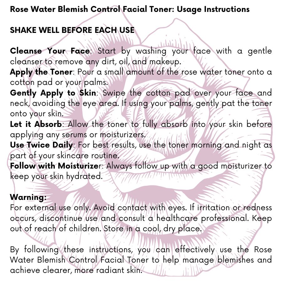 Rose Water Blemish Control Facial Toner